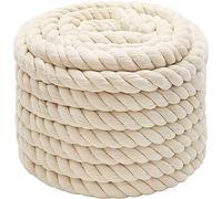 Abio Baumwollseil 28mm 5m Weiß Seil Kordelband Makramee Garn Tau Baumwollkordel Baumwollschnur Kordel Tauseil Boho Deko Baumwollschnur Dekoration Garten Balkon Haus Rope Cotton 28mm 5m
