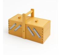 Abio Nähkasten 24x15x15cm Walnuss 2 Ebenen Holz mit Beinen Nähkorb Vintage Nähset Groß Leer ohne Inhalt Nähzubehör Modern 208001.WALNUT