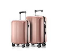 ABISTAB Voyager Kofferset 2-teilig S+M, Hartschalenkoffer mit 4 Rollen, Handgepäck & mittelgroßer Reisekoffer, Trolley Set für Business & Urlaub, Rosenrosa