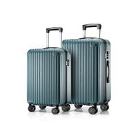 ABISTAB Voyager Kofferset 2-teilig S+M, Hartschalenkoffer mit 4 Rollen, Handgepäck & mittelgroßer Reisekoffer, Trolley Set für Business & Urlaub, Dunkelgrün
