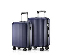 ABISTAB Voyager Kofferset 2-teilig S+M, Hartschalenkoffer mit 4 Rollen, Handgepäck & mittelgroßer Reisekoffer, Trolley Set für Business & Urlaub, Dunkelblau