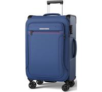 ABISTAB Weichschalenkoffer mittelgroß 69x43x28cm erweiterbar - Stoffkoffer Trolley wasserfest, Reisekoffer mit 4 Rollen & TSA Schloss, 78 Liter, Dunkelblau