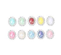 ABOOFAN 10 Stück Teiliges Ovale Schmuckdekoration aus Langlebiger Legierung mit Ab farbperlen und Strasssteinen DIY Schmuckzubehör für Damen Geeignet für Hochzeit Alltag und