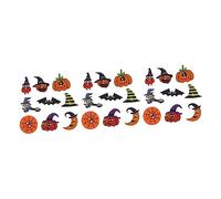 ABOOFAN 150 Stk Halloween Bemalte Holzchip-knöpfe Holzknöpfe Für Bekleidung Halloween-holzscheiben Mondförmige Knöpfe Dekorationsknopf Halloween-holzknopf Kind Kürbis Anhänger Hölzern