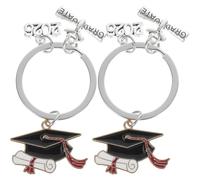 ABOOFAN 2 Stück Graduation Cap Schlüsselanhänger mit Buch Design Stilvoller Abschluss Geschenk für Schüler und Abiturienten Praktisches und Dekoratives Souvenir zur Schulabschlussfeier