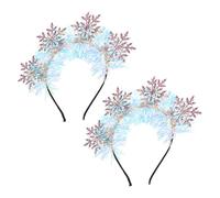 ABOOFAN 2stücke Schneeflocken Stirnband Glitzerndes Haarreif Für Damen Mädchen Weihnachts Festliches Haaraccessoire Winterliches Party Zubehör
