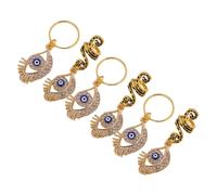 ABOOFAN 6stücke Teiliges Haarring Evil Eye Anhängern Und Spiral-design Metall Dreadlocks Accessoires Für Zöpfe Stylische Haarschmuck-perlen Für Damen Für Weihnachten Partys Und Diy Flechtf