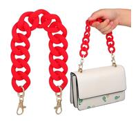 ABOOFAN Handtaschenkette Kunststoff Ersatzriemen Rot Kurzer Kettenriemen für Schultertasche mit Selbstgemacht Zubehör für Frauen