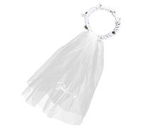 ABOOFAN Leichter und Bequemer Brautschleier mit Blumenkranz aus Tüll und Eisendraht Eleganter Haarschmuck für Hochzeitsparty und Braut