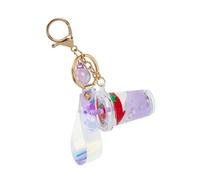 ABOOFAN Milchteetasse Schlüsselanhänger Bubble Tea-anhänger Mini-schlüsselanhänger Milchtee Beweglicher Sand Auto Charme Violett Fräulein Tasche Acryl