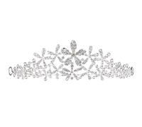 ABOOFAN Schneeflocken-krone aus Metalllegierung Party-kopfschmuck mit Strasssteinen für Braut Hochzeitshaarschmuck als Accessoire für Hochzeitskleid