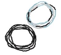 ABOOFAN Taillenkette Stylische Bikini Kette für Damen 2 Stück aus Glasperlen in Schwarz mit Taillenverzierung Modischer Körperschmuck für Strand und Badeanzug