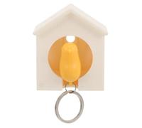 ABOOFAN Vogelhaus Schlüsselanhänger mit Gelbem Vogel, Schlüsselhalter | Abs, Kleberückseite und Bohrlöcher, für Schlüssel und Haustür, Weiß und Blau