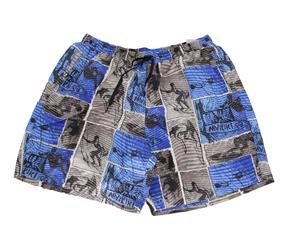 Abraxas Herren Badeshorts Blau-Grau mit Surfprint ? Badehose in großen Größen 3XL/29K