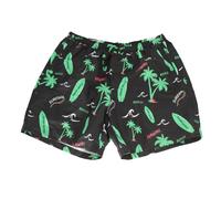 Abraxas Herren Badeshorts Hawaii Schwarz-Grün ? Große Größen Badehose mit Surf-Print 5XL/32/