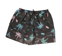 Abraxas Herren Badeshorts Schwarz mit Beach-Print ? Stylische Badehose in großen Größen 6XL/34/
