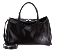 abro Leather Alias Soft Shopper Accordion Dark Brown