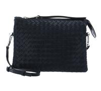 abro Leather Piuma Weaving Crossbody Bag Threefold Navy