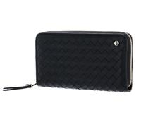 abro Leather Piuma Weaving Zip Wallet Black / Gold