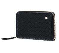 abro Leather Piuma Weaving Zip Wallet Black / Gold