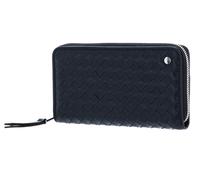 abro Leather Piuma Weaving Zip Wallet Navy