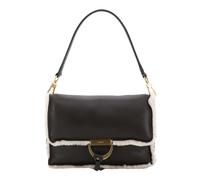 abro Leather Shearling Reversible Shoulder Bag Temi Dark Brown / White