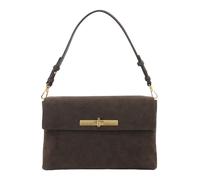abro Leather Suede Twist Shoulder Bag Dark Brown