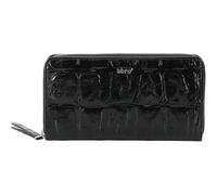 Abro Leder Geldbörse Leather Maxi Cocco Zip Wallet Black/Nickel schwarz