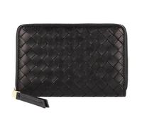 Abro Leder Geldbörse Leather Piuma Weaving Zip Wallet Black/Gold schwarz