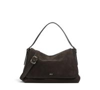 Abro Suede Carina Beuteltasche dunkelbraun, aufgerautes Leder, Damen