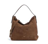 Abro Suede Carina Beuteltasche dunkelbraun, Rauleder, Damen