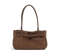 Abro Suede Jill Schultertasche dunkelbraun, Rauleder, Damen