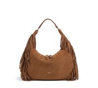 Abro Suede Nana Fringes Beuteltasche braun, Rauleder, Damen