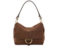 Abro Suede Temi Medium Schultertasche dunkelbraun, aufgerautes Leder, Damen
