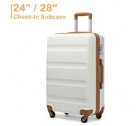 ABS-Hartschalen-Reisetrolley 24/28 Zoll Gepäckset mit 4 Spinner-Rädern und TSA-Schloss - Handgepäck & Aufgegebener Gepäck für Damen und Herren, Urlaub