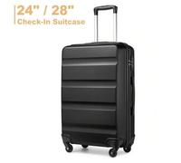 ABS-Hartschalen-Reisetrolley 24/28 Zoll Gepäckset mit 4 Spinner-Rädern und TSA-Schloss - Handgepäck & Aufgegebener Gepäck für Damen und Herren, Urlaub
