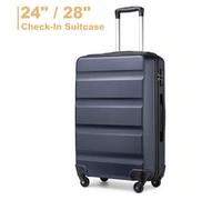 ABS-Hartschalen-Reisetrolley 24/28 Zoll Gepäckset mit 4 Spinner-Rädern und TSA-Schloss - Handgepäck & Aufgegebener Gepäck für Damen und Herren, Urlaub