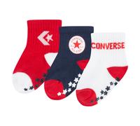 ABS-Socken CONVERSE "CONVERSE LOGO INFANT TODDLER NO SLIP QUARTER 3 PK", Jungen, Gr. 68/80 (6/12), rot (enamel rot), Baumwollmischung, Socken, rutschhemmende ABS-Noppen, im 3er-Pack, für Babys (661935