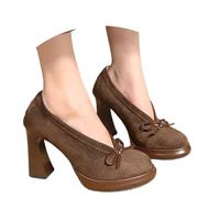 Absatzschuhe Damen Pumps Elegant Bequem Plateau Schuhe Rockabilly Blockabsatz Trachtenschuhe mit Absatz Riemchen Damenschuhe Hohe Party Schuhe Breite Füße Spangenpumps