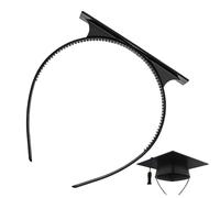 Abschlussball Stirnband - Doktorhut Halter | Rutschfester Abschluss Stirnband Halter - Zubehör für Studenten Lehrer Abschlussfeier Zeremonie - 2 Stück Hutbefestigung, Schwarz, Sicherer Halt, 2er Pack