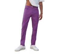 ABSECAI Herren-Chino-Jeans, schmale Passform, Stretch, Skinny-Kleid, lässig, kariert, Violett, 46
