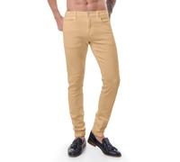 ABSECAI Herren-Jeans, schmale Passform, bequem, modisch, Denim, Stretch-Passform, Khaki, 48