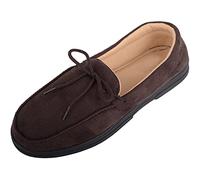 ABSOLUTE FOOTWEAR Leichte Herren-Hausschuhe im Mokassin-Stil mit Schnürung, braun, 44 EU