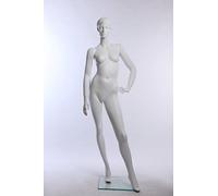 Abstrakt Hautfarbe in weiß matt stehend, EH-13-6 weibliche Schaufensterpuppe neu modellierte Frisur Gesicht schick modern (stehend, EH-13-6)