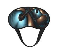 Abstrakte blau-braune Schlafmaske für Seitenschläfer, lichtblockierende Nachtmasken zum Schlafen, Augenmaske für Damen und Herren, Augenabdeckung, weicher, bequemer Augenschatten für Reisen