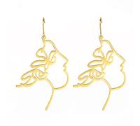 Abstrakte Ohrringe mit menschlichem Gesicht, baumelnde Tropfenohrringe, Vintage, hypoallergen, hohl, lustig, abstrakte Kunst, Ohrringe, Edelstahl, Picasso, geometrische Statement-Ohrringe für Mädchen,