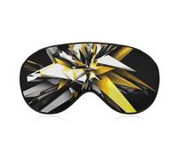 Abstrakte schwarze weiße gelbe Augenmaske, Schlafmasken, Augenmasken für Schlafmasken für Damen und Herren, Schlafmaske, Reiseaugenmaske, Schlafmaske, Verdunkelung, lustige Schlafmaske, niedliche