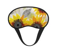 Abstrakte Sonnenblumen-Schlafmaske für Damen und Herren, Augenmaske zum Schlafen, lichtblockierend, Schlafmaske mit elastischem Band, Augenbinde für Flugschläfer, weich, atmungsaktiv,