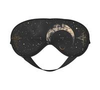 Abstrakte Sternenhimmel Mond Schlafmaske, Augenmasken für Schlaf Doppelseitig, Schlafmasken für Damen Herren, Verdunkelung Augenabdeckungen zum Schlafen, Reisen