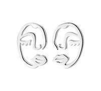 Abstraktes Design 925 Sterling Silber Gesicht Und Lippen Linie Ohrstecker Silber Für Damen & Mädchen Sterling-Silber-schmuck